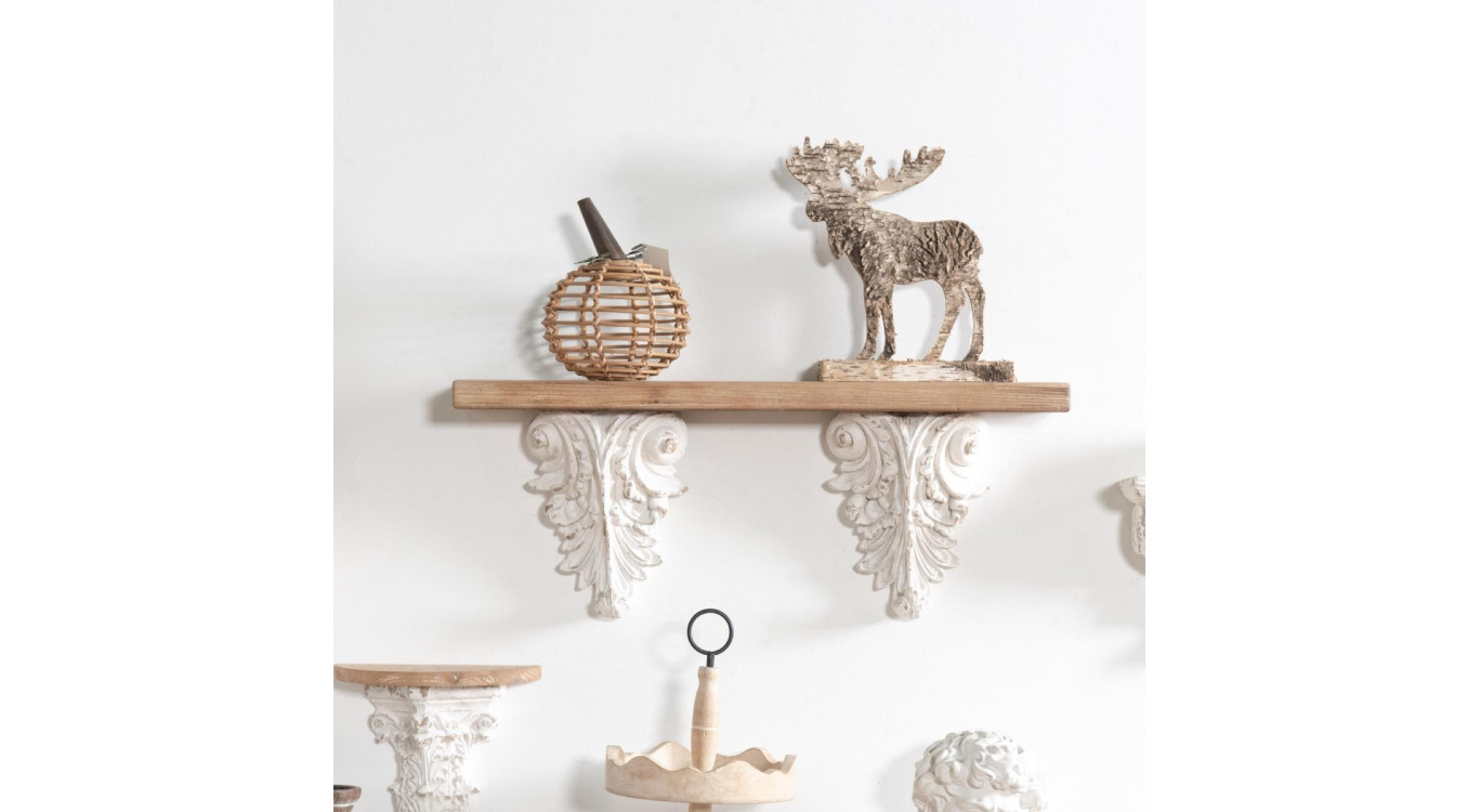 Etagère Bois Blanc 80x14x30cm