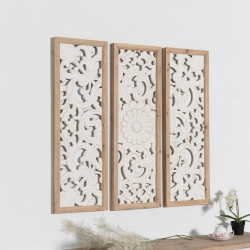 Triptychon Holz Weiß 93.3x3x93.5cm