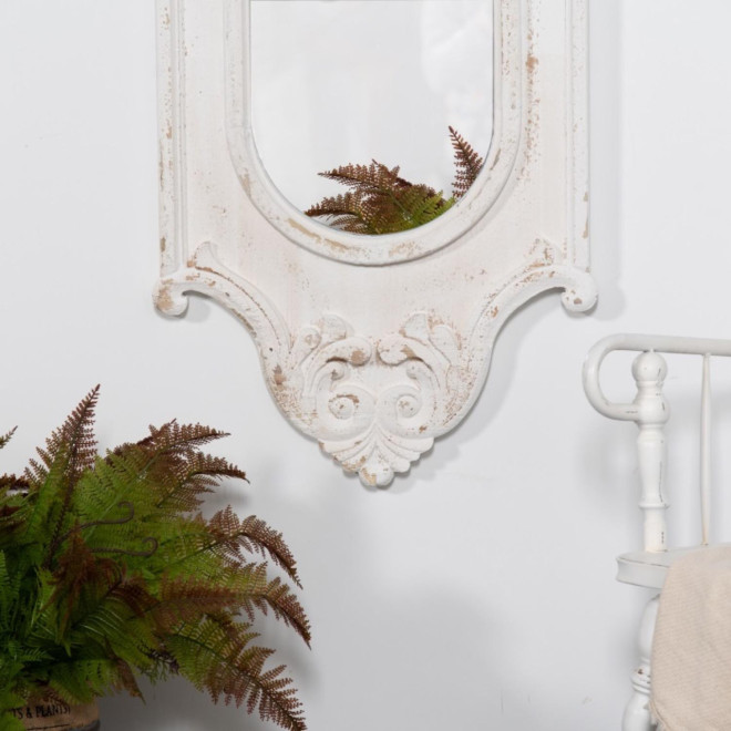 Grand Miroir Bois Blanc 52.5x3.5x162cm