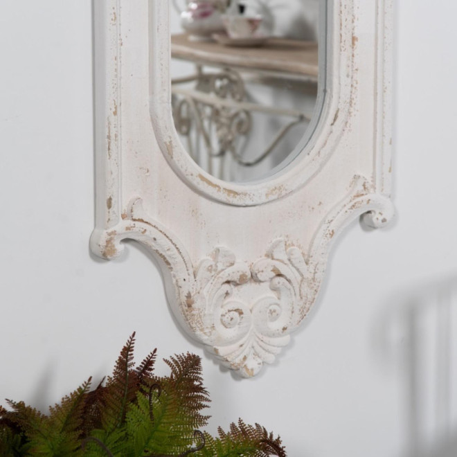 Grand Miroir Bois Blanc 52.5x3.5x162cm