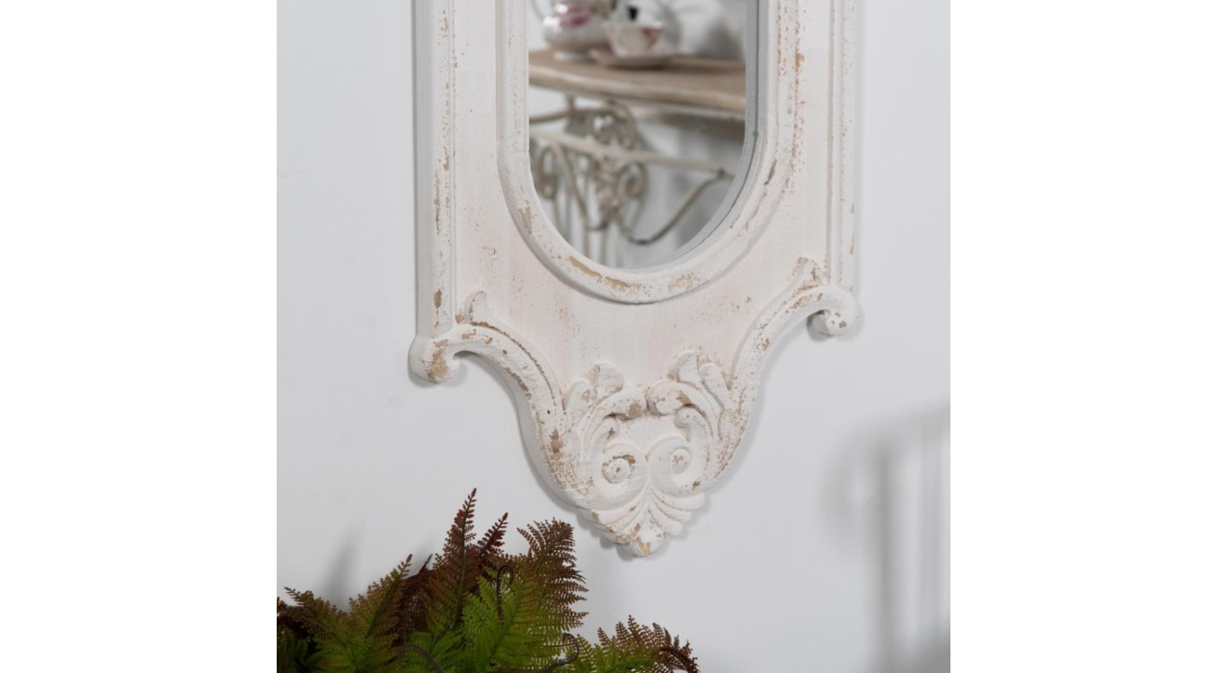Grand Miroir Bois Blanc 52.5x3.5x162cm