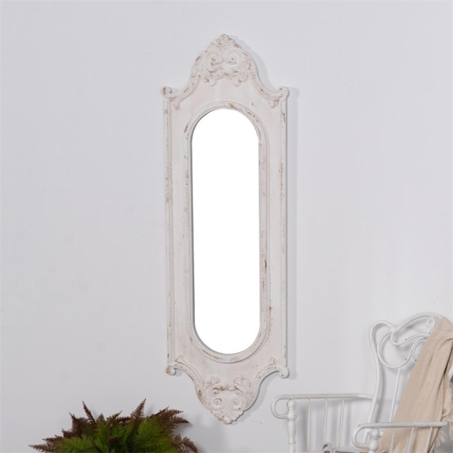 Grand Miroir Bois Blanc 52.5x3.5x162cm