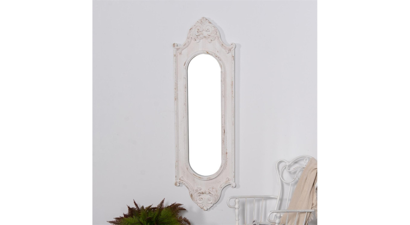 Grand Miroir Bois Blanc 52.5x3.5x162cm