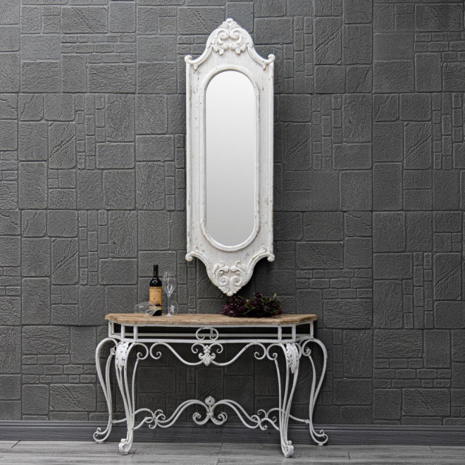 Grand Miroir Bois Blanc 52.5x3.5x162cm