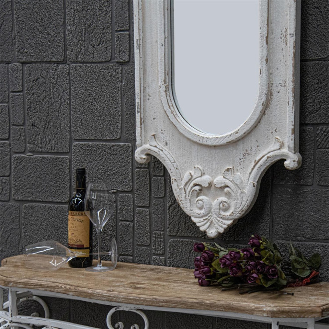Grand Miroir Bois Blanc 52.5x3.5x162cm