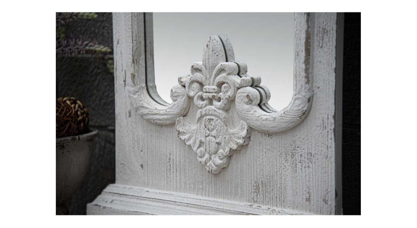 Grand Miroir Bois Blanc 55x5.5x149cm