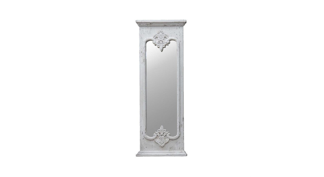 Grand Miroir Bois Blanc 55x5.5x149cm