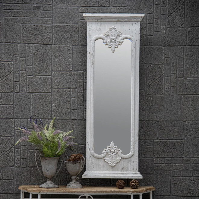Grand Miroir Bois Blanc 55x5.5x149cm