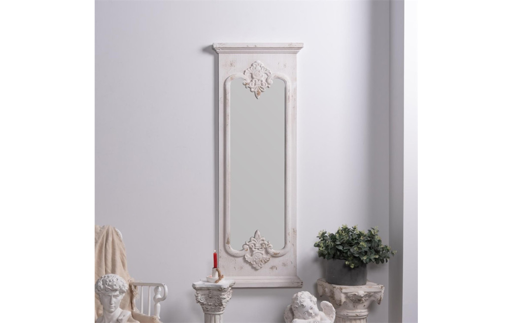 Grand Miroir Bois Blanc 55x5.5x149cm