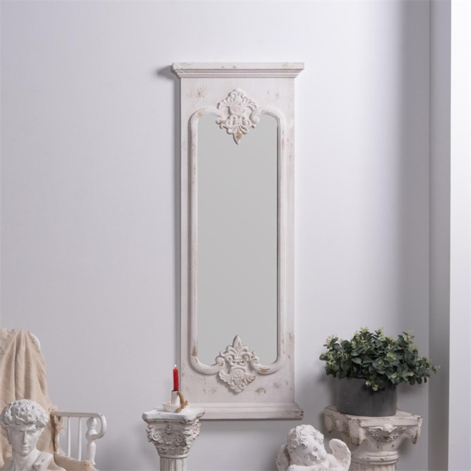 Grand Miroir Bois Blanc 55x5.5x149cm