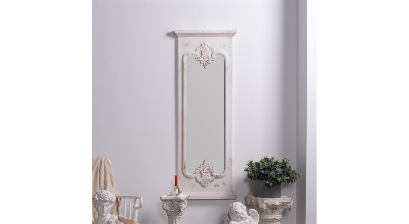 Grand Miroir Bois Blanc 55x5.5x149cm