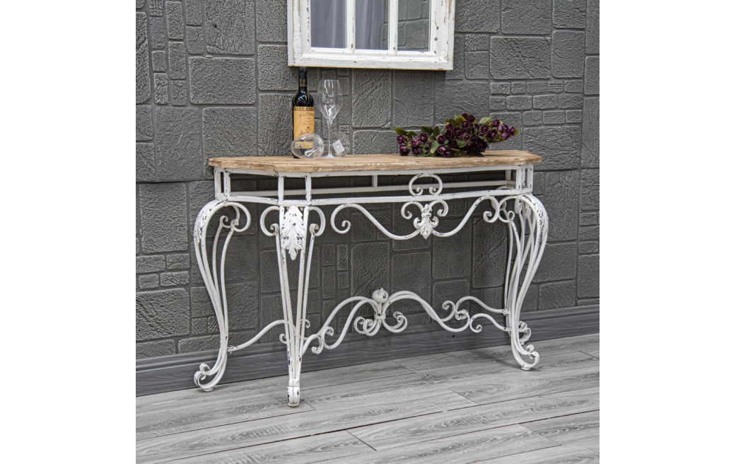 Console Bois Blanc 138x39x77cm