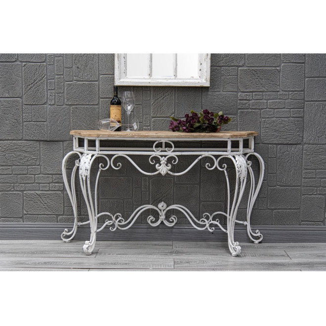 Console Bois Blanc 138x39x77cm