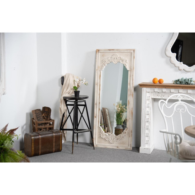 Grand Miroir Bois Blanc 60x4x150cm
