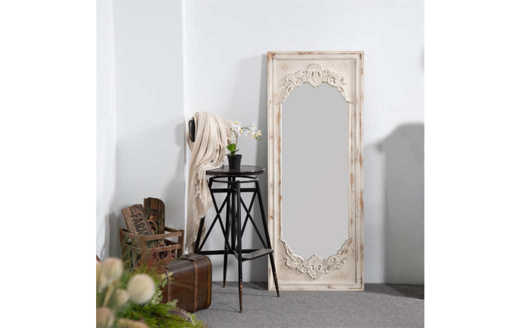 Grand Miroir Bois Blanc 60x4x150cm