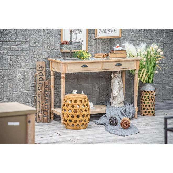 Konsole mit 2 Schubladen Holz Braun 119x44x83cm