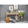 Console 2 Tiroirs Bois Marron 119x44x83cm