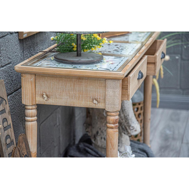 Konsole mit 2 Schubladen Holz Braun 119x44x83cm
