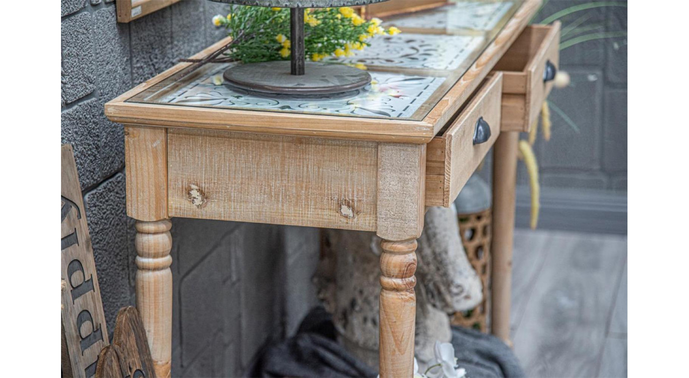 Konsole mit 2 Schubladen Holz Braun 119x44x83cm