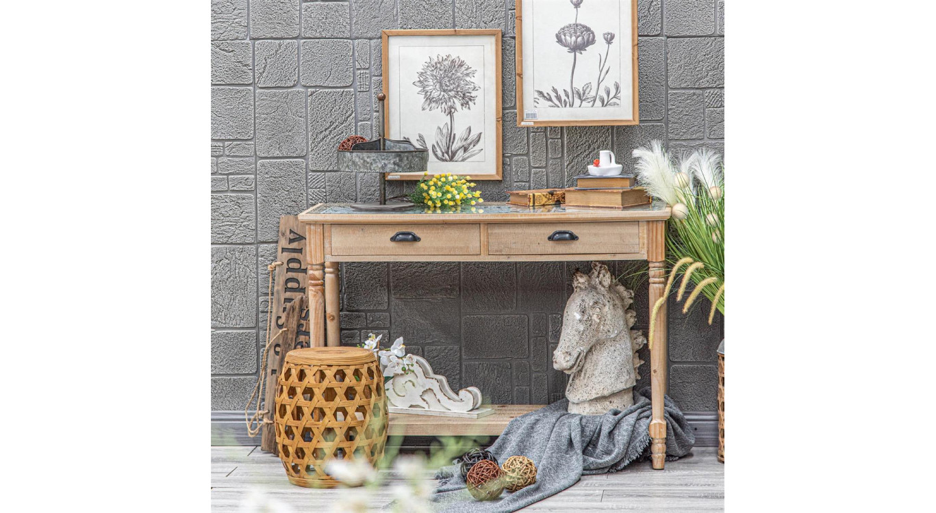 Konsole mit 2 Schubladen Holz Braun 119x44x83cm