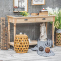 Console 2 Drawers Brown Wood 119x44x83cm
