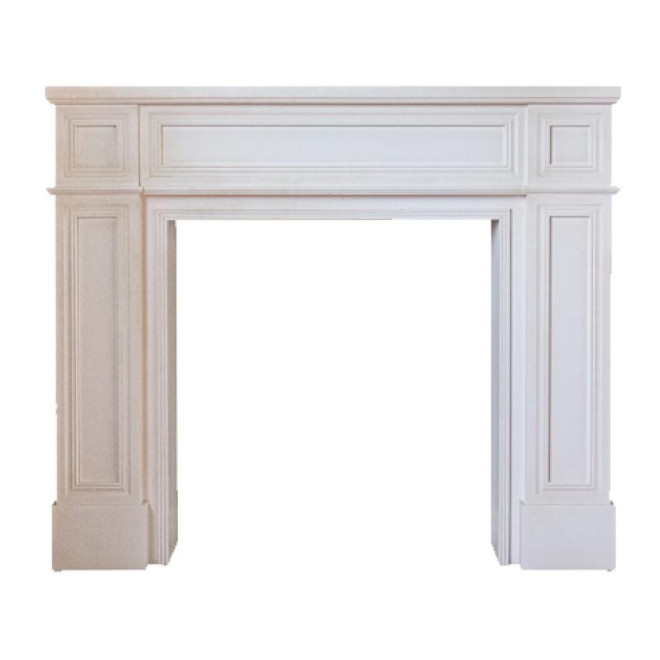 Kaminmantel Holz Weiß 130x28x110cm