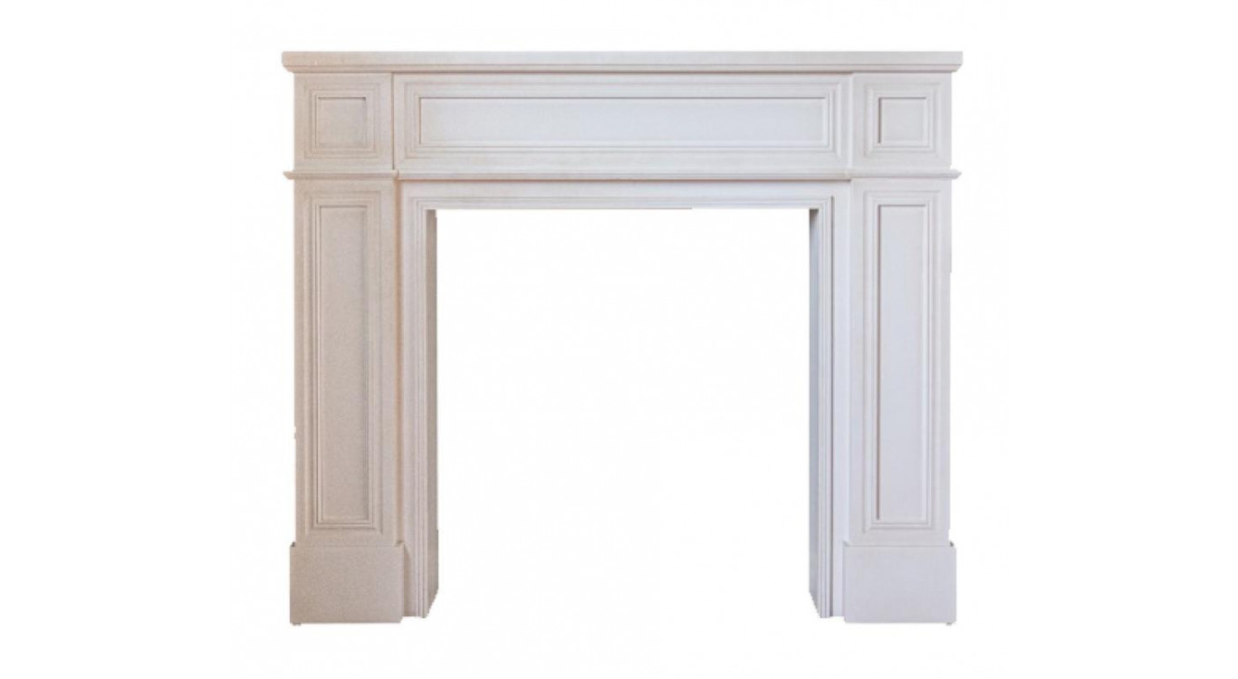Manteau de Cheminée Bois Blanc 130x28x110cm