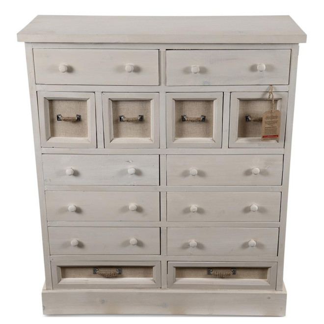 Grainetier-Kommode 14 Schubladen Holz Weiß 85x33x98.5cm