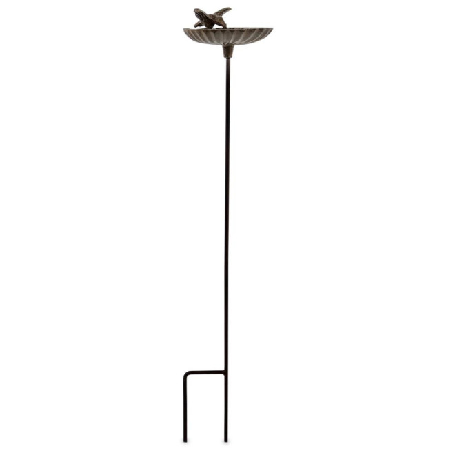 Abreuvoir Oiseau sur Pied Fonte Fonte Marron 16.5x13.5x78.5cm