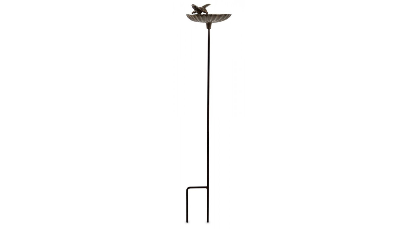 Abreuvoir Oiseau sur Pied Fonte Fonte Marron 16.5x13.5x78.5cm