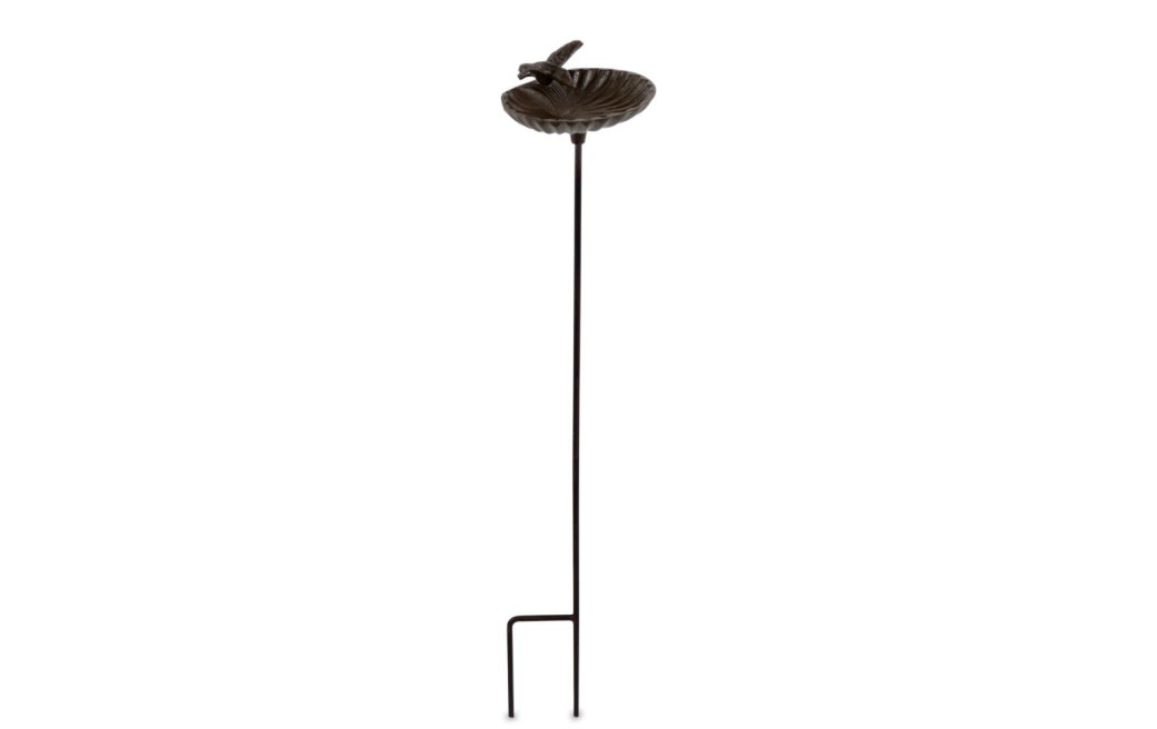 Abreuvoir Oiseau sur Pied Fonte Fonte Marron 16.5x13.5x78.5cm