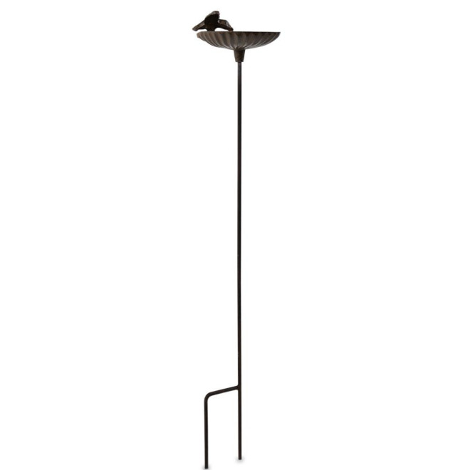 Abreuvoir Oiseau sur Pied Fonte Fonte Marron 16.5x13.5x78.5cm