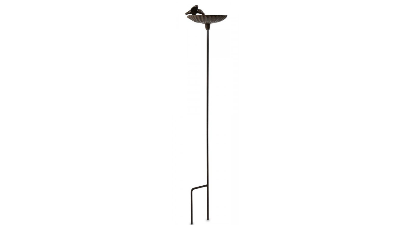 Abreuvoir Oiseau sur Pied Fonte Fonte Marron 16.5x13.5x78.5cm