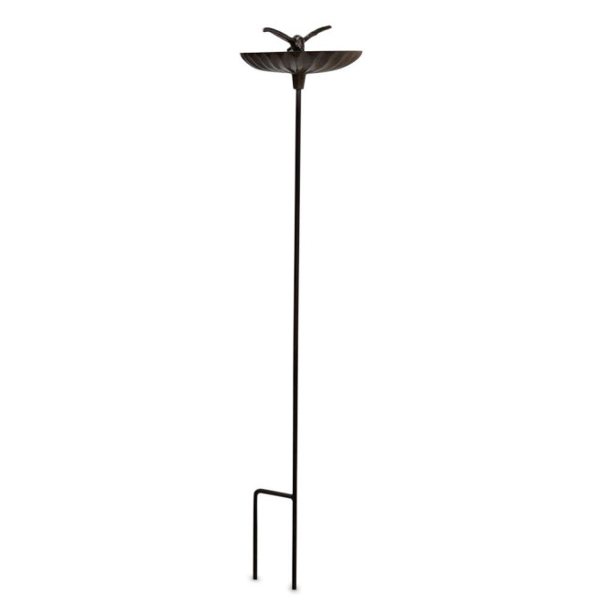 Abreuvoir Oiseau sur Pied Fonte Fonte Marron 16.5x13.5x78.5cm