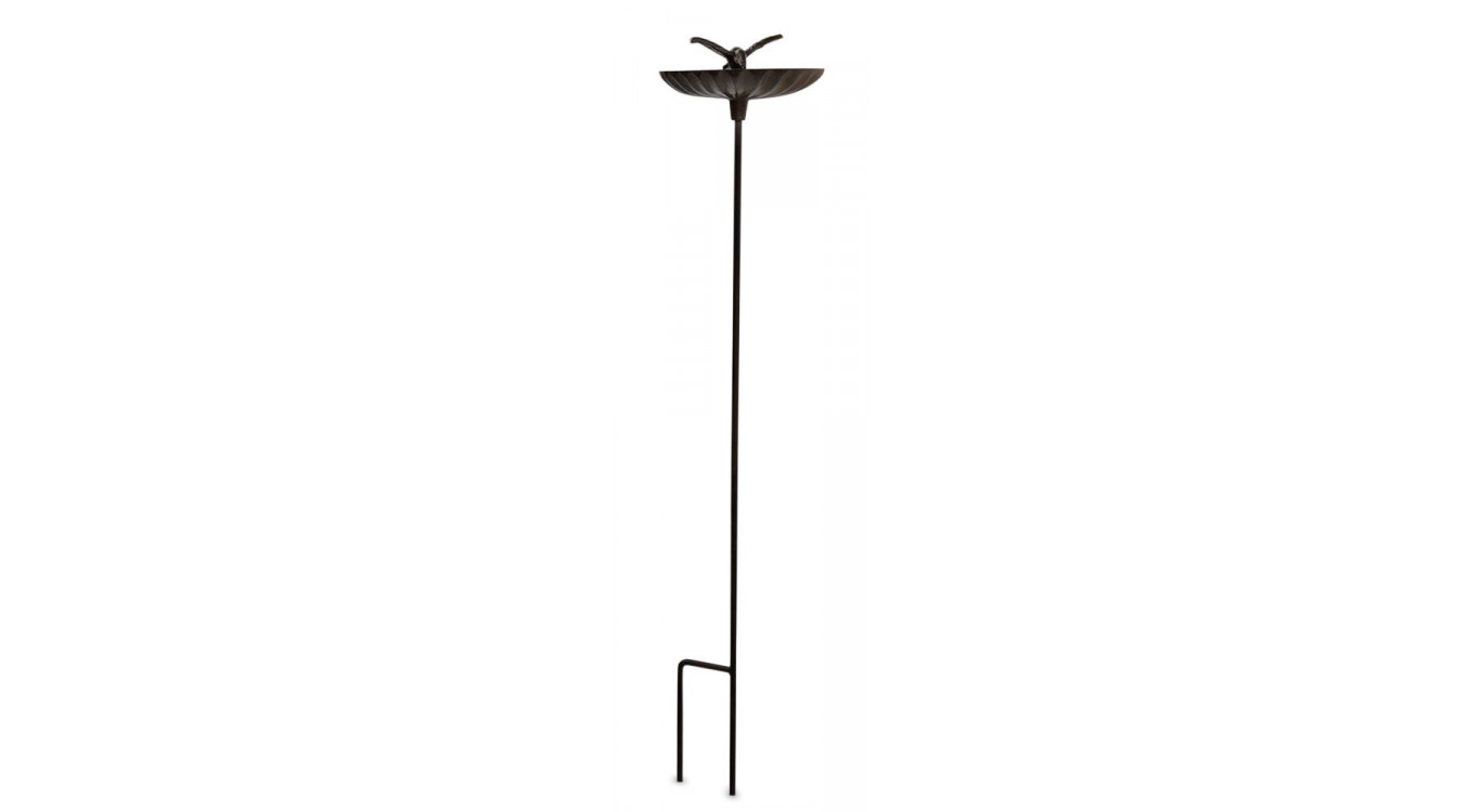 Abreuvoir Oiseau sur Pied Fonte Fonte Marron 16.5x13.5x78.5cm