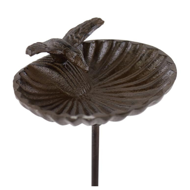 Abreuvoir Oiseau sur Pied Fonte Fonte Marron 16.5x13.5x78.5cm