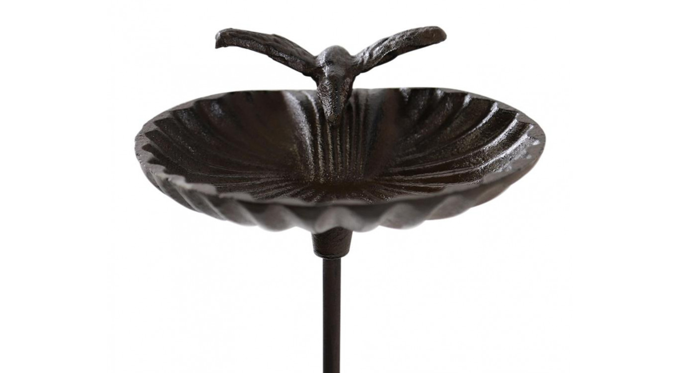 Abreuvoir Oiseau sur Pied Fonte Fonte Marron 16.5x13.5x78.5cm