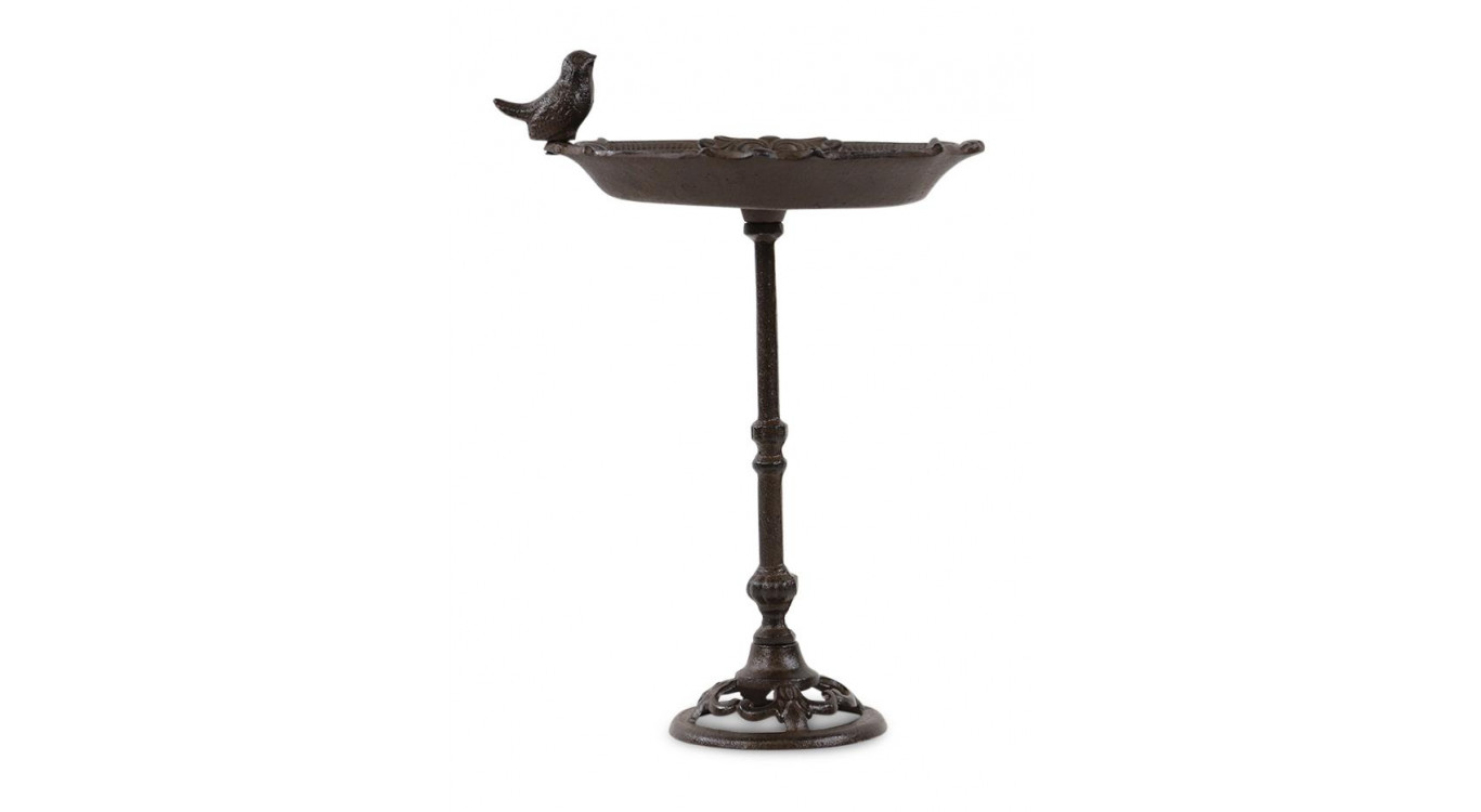 Vogeltränke auf Ständer Gusseisen Gusseisen Braun 28.5x19x40cm