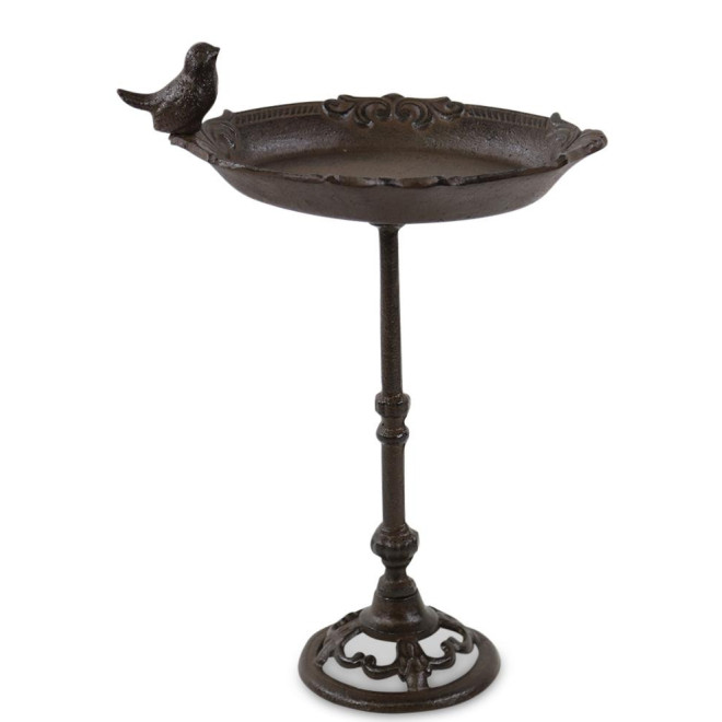 Vogeltränke auf Ständer Gusseisen Gusseisen Braun 28.5x19x40cm