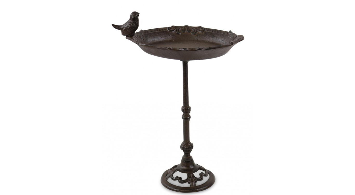 Vogeltränke auf Ständer Gusseisen Gusseisen Braun 28.5x19x40cm