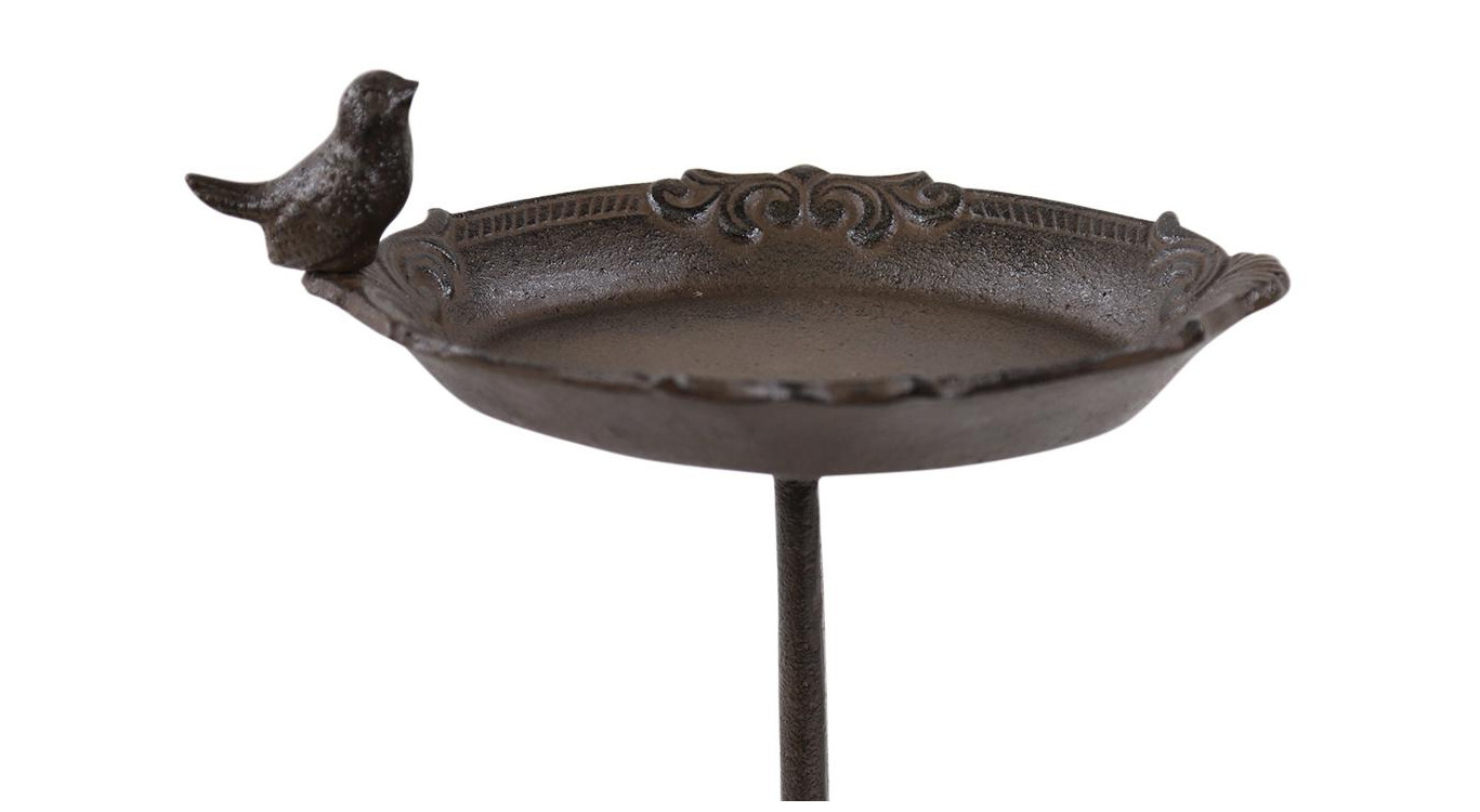 Vogeltränke auf Ständer Gusseisen Gusseisen Braun 28.5x19x40cm