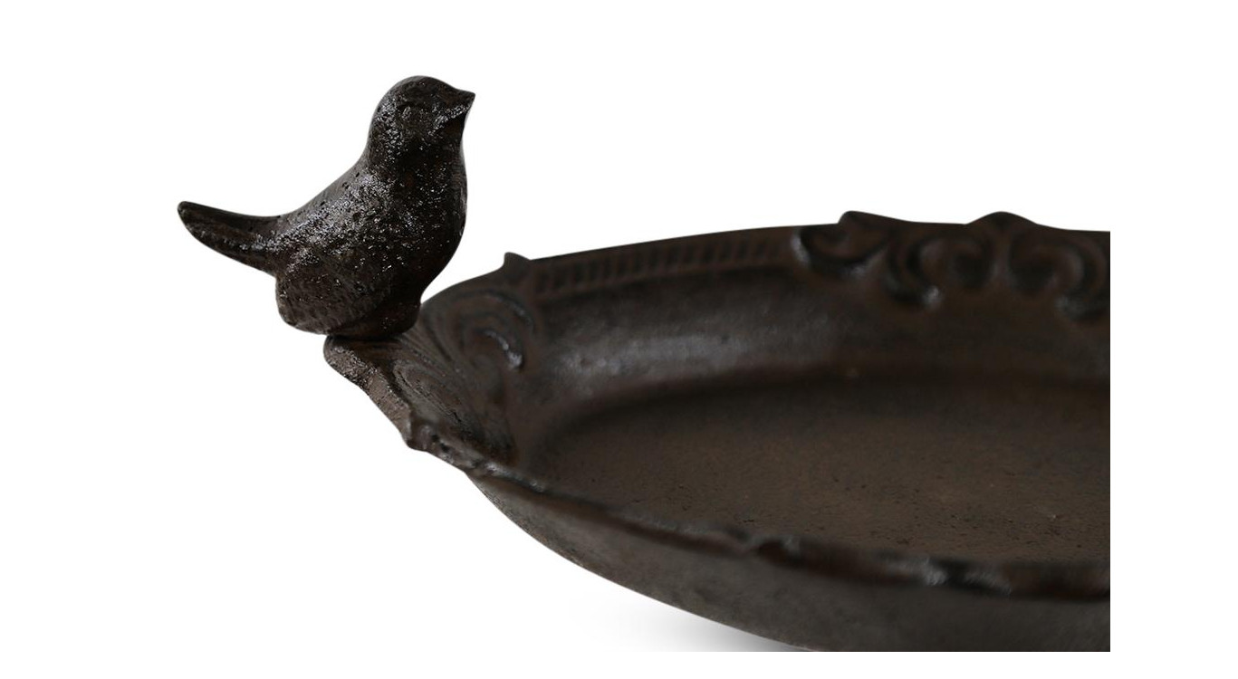 Vogeltränke auf Ständer Gusseisen Gusseisen Braun 28.5x19x40cm