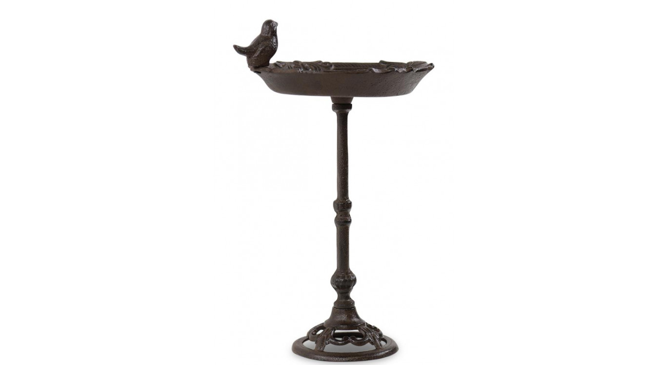 Vogeltränke auf Ständer Gusseisen Gusseisen Braun 28.5x19x40cm