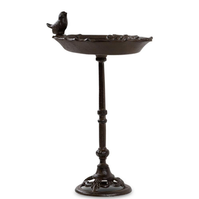 Abreuvoir Oiseau sur Pied Fonte Fonte Marron 28.5x19x40cm