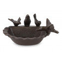 Tränke 4 Vögel Gusseisen Braun 21.5x18.5x9cm