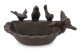 Tränke 4 Vögel Gusseisen Braun 21.5x18.5x9cm
