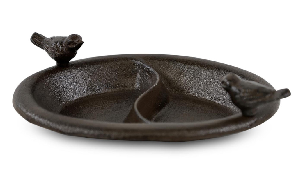 Tränke 2 Vögel Fonte Fonte Braun 25.5x17.5x7cm