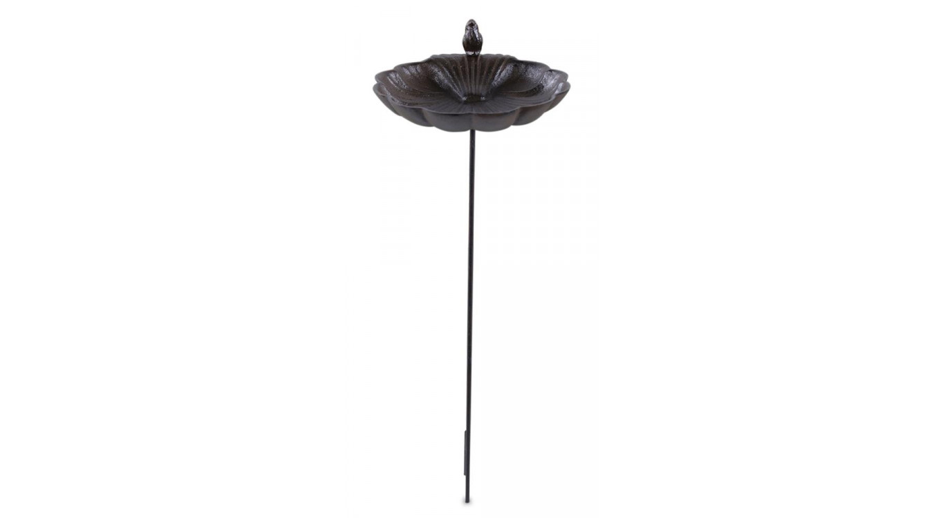 Vogeltränke auf Ständer Gusseisen Gusseisen Braun 26x26.5x72cm