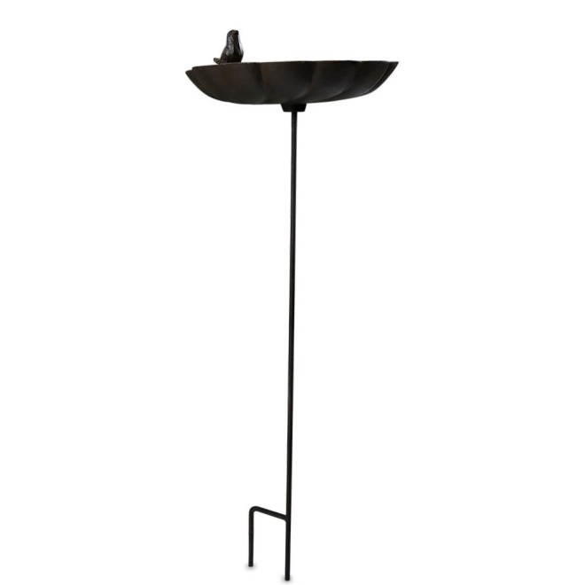 Vogeltränke auf Ständer Gusseisen Gusseisen Braun 26x26.5x72cm