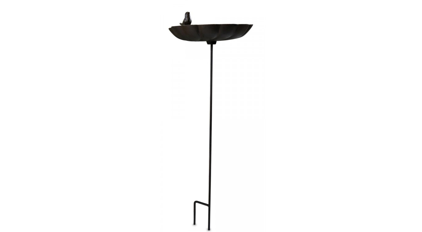Vogeltränke auf Ständer Gusseisen Gusseisen Braun 26x26.5x72cm